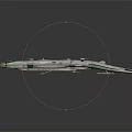Futuristic Spaceship with White Body and Green Stripes for Advanced Space Exploration