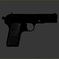 Black Modern Pistol With Textured Grip And Sleek Metallic Body Design