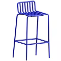 Stylish Blue Metal Bar Stool With Vertical Stripe Back For Modern Interior Design 3d model