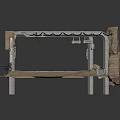 Mechanical Structure Featuring Metal Frame Stone Base Platform And Support Beams
