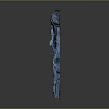 Blue Metallic Statue Of Muscular Figure Bending With Tool And Square Base