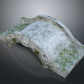 3D Model of Moss Covered Stone Arch Bridge with Natural Stone Texture