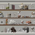 Cute Animal Figurines Decorative Ornament Set For Shelf Display With Books Frames Cloud Star Decor