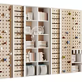 Modern Decorative Cabinet With Open Wooden Shelves Displaying Books And Small Ornaments