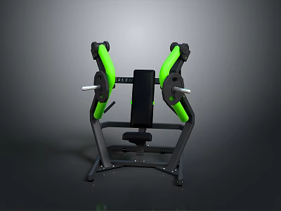 Home Gym Chest Press Machine With Green Black Design And Ergonomic Seat Structure 3d model
