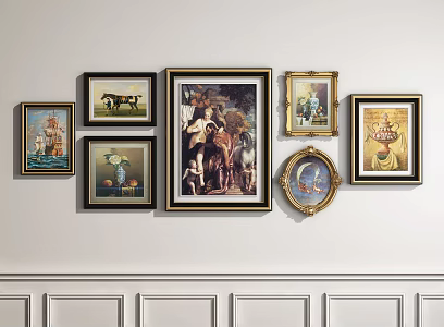 European oil painting classical decorative painting 3d model
