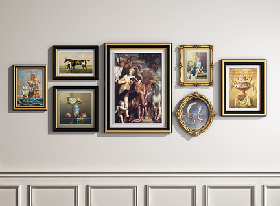 European oil painting classical decorative painting 3d model