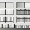 Metal Railings With Various Vertical Bar Designs And Decorative Top Patterns