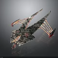 Futuristic Water Vessel With Sleek Metallic Structure Red Accents And Aerodynamic Design