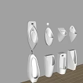 Bathroom combination urinal 3d model