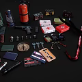 Retro Adventure Themed Playground Equipment With Vintage Kerosene Lamp Compass And First Aid Kit