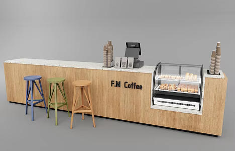 Modern Cafe Bar 3d model