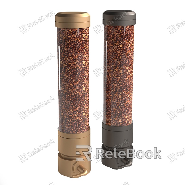 Modern glass bottle coffee bean dispenser model