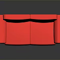 Stylish Modern Red Sofa With Metal Legs And Comfortable Soft Upholstery