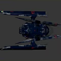Futuristic Cosmic Spaceship Design With Blue Red Green Details For Space Exploration