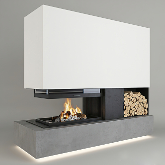 Modern Fireplace 3d model