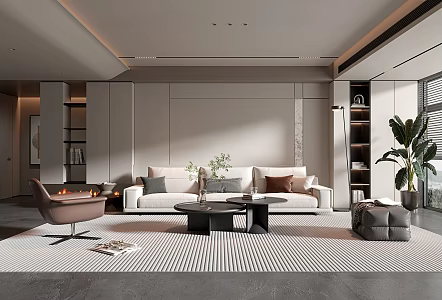 Modern Living Room Living Room Dining Table and Chair Combination 3d model