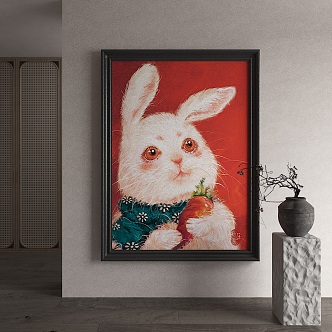 Vintage Animal Painting Decorative Painting 3d model