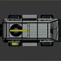 Light Gray Off-Road Van With Roof Rack Black Cargo Yellow Lights And Off-Road Tires