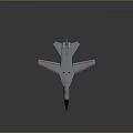 Gray Jet Airplane Model With Red Striped Wings And Pointed Nose