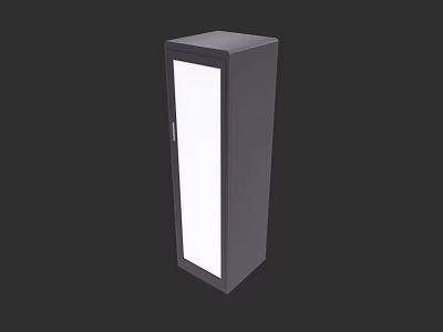 Commercial Vertical Storage Cabinet With Glass Door In Dark Gray For Office 3d model