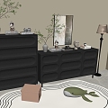 Modern Black Cabinet Whole Cabinet Sideboard Cabinet Balcony Cabinet Locker Entrance Cabinet Bucket Cabinet Side Cabinet Bookcase 3d model