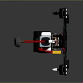 Black And White Robotic Mechanical Assembly With Multiple Arms Red Cables And Sensors
