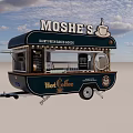 Modern Street Food Trailer With Wooden Panels Window And Logo Design
