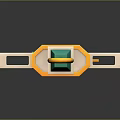 Modern Green And Yellow Sword With White Wrapped Hilt And Decorative Accents
