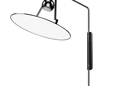 Modern Floor Lamp With Circular Shade And Metal Stand For Home Decor 3d model