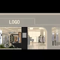Modern Clothing Store Exterior Featuring Window Displays Mannequins And Clothing Racks