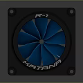 Katana Electronic Cooling Fan With Blue Blades And Black Frame