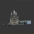 Classical Style Building Featuring Dome Towers Courtyard Green Space And Ornate Details
