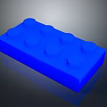 Blue Rectangular Plastic Building Block With Round Studs As Household Item
