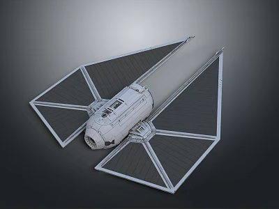 Futuristic Spacecraft Model With Cylindrical Hull And Triangular Wings For Deep Space Exploration 3d model