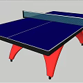 High Quality Ping Pong Table With Blue Top And Red Curved Legs For Sports