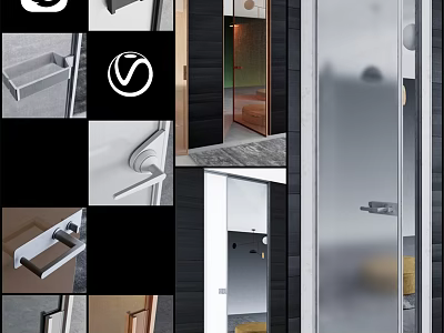 Modern Swing Door Design With Glass Panel And Metal Handle For Interior Use 3d model