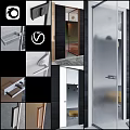 Modern Swing Door Design With Glass Panel And Metal Handle For Interior Use