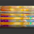Colorful Unfolded Scroll Shaped Decorative Structure With Vibrant Patterns And Reflective Surface