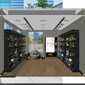Grocery Store Retail Space With Shelves Of Various Products Beverages Snacks And Checkout Counter