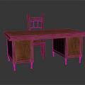 Classic Solid Wood Desk And Chair Set For Home Office Furniture Use