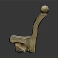 Furniture Decorative Strip With Textured Beige Surface And Small Sphere Ornament