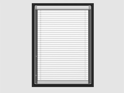 Stylish White Window Blinds With Black Frame In Modern Home Interior 3d model