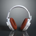 White Computer Headphones With Red Ear Cushions Modern Design And Comfortable Fit