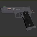 Modern Black Tactical Pistol With Green Indicator Red Accents And Project Jupiter Design