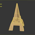 Creative Handmade Light Brown Paper Eiffel Tower Decorative Piece for Home Decor