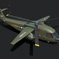 Military Olive Green U.S. Army U.S. Navy Helicopter With Rotors And Insignia