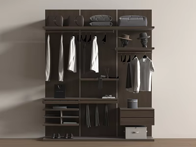 Modern solid wood wardrobe 3d model
