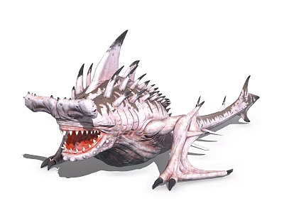 Fantasy Creature Character For Game Film With Spikes Sharp Teeth Claws 3d model
