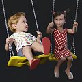 Kids Playing On Swings With Reptile Themed Decor In Outdoor Play Area